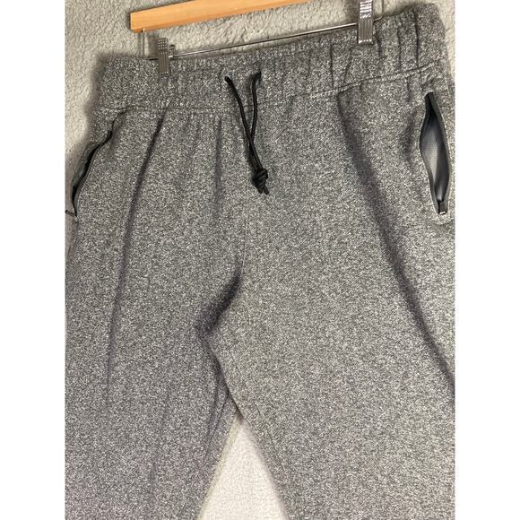 Reebok Men's Jogger Sweatpants XL Gray Black Drawstring Cuffed Ankles - Picture 7 of 12